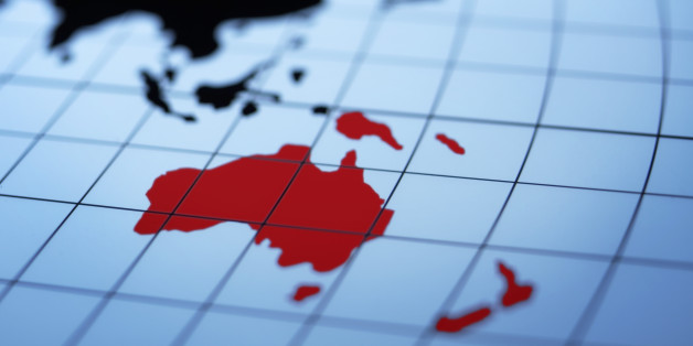 Map of eastern hemisphere highlighting Australia