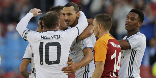 Football Soccer - Galatasaray v Manchester United - Pre Season Friendly - Ullevi Stadium, Gothenburg, Sweden - 30/7/16Manchester United's Zlatan Ibrahimovic celebrates with team mates after scoring their first goalAction Images via Reuters / Henry BrowneLivepic