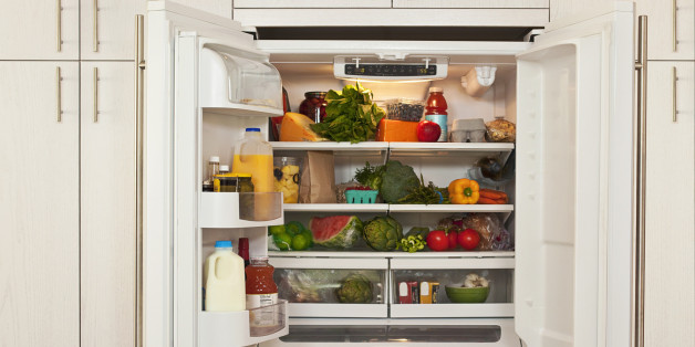 view of inside of refrigerator with healthy food