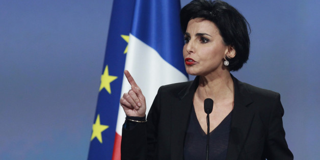 Former Justice Minister Rachida Dati speaks at a political rally for Nicolas Sarkozy, France's President and candidate for the 2012 French presidential elections, in Lille, February 23, 2012. REUTERS/Pascal Rossignol (FRANCE - Tags: ELECTIONS POLITICS)