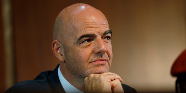 FIFA's President Gianni Infantino looks on following his meeting with Nigerian President Muhammadu Buhari in Abuja, Nigeria, July 25, 2016. REUTERS/Afolabi Sotunde