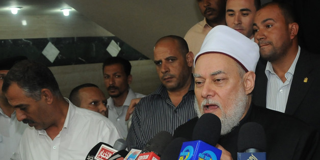 Egyptian Grand Mufti Ali Gomaa holds a press conference in Cairo on April 19, 2012 to clarify the reason behind his latest visit to Jerusalem which caused a stir in his own country, where normalisation of ties with Israel remains a highly sensitive issue. Gomaa, Egypt's highest religious authority, visited the Al-Aqsa mosque compound in Jerusalem on April 18 for the first time, along with Jordan's Prince Ghazi bin Mohammed, King Abdullah II's cousin and adviser on religious affairs. AFP PHOTO/S