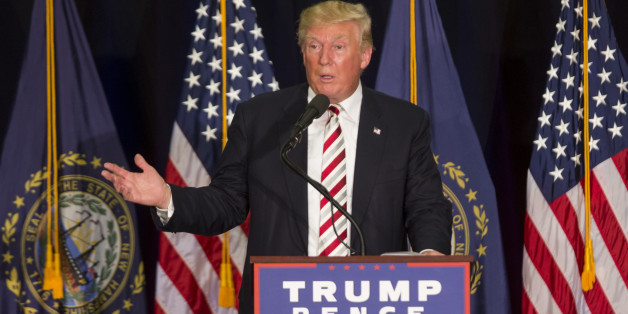 WINDHAM, NH - AUGUST 06: Republican presidential candidate Donald Trump speaks during a rally at Windham High School on August 6, 2016 in Windham, New Hampshire. (Photo by Scott Eisen/Getty Images)