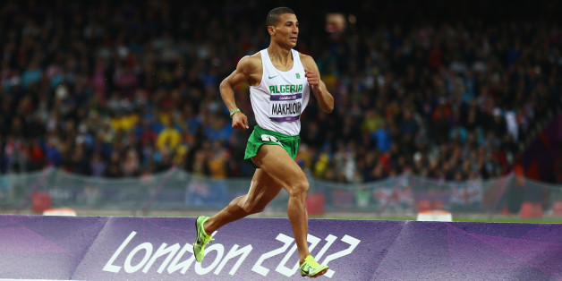 Taoufik Makhloufi of Algeria leads the pack in the Men's 1500m Final on Day 11 of the London 2012 Olympic Games at Olympic Stadium on August 7, 2012 in London, England. (Photo by Paul Gilham/Getty Images)