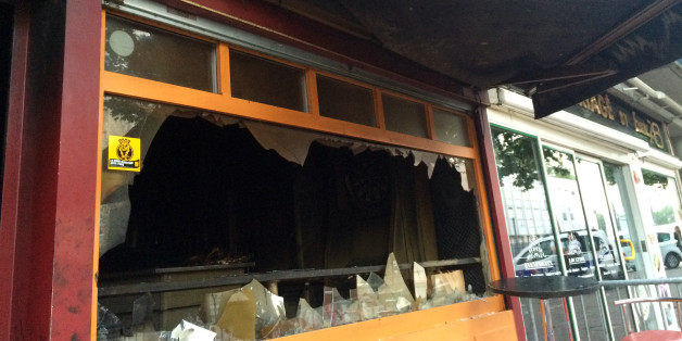 View of the bar in Rouen, France, August 6, 2016 where a fire killed 13 people and injured another six, the interior ministry said in a statement. REUTERS/Clotaire Achi