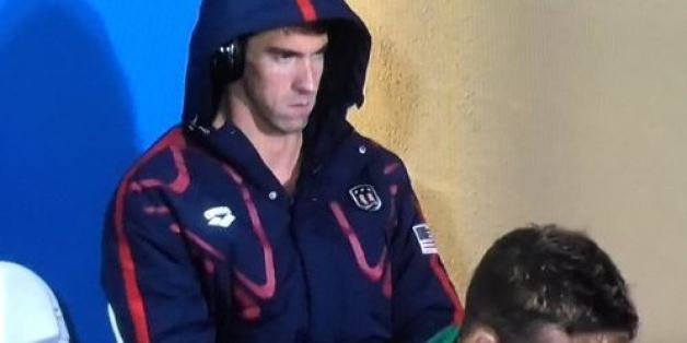 Avant sa course, Michael Phelps a fait une tête qui a bien amusé les internautes.