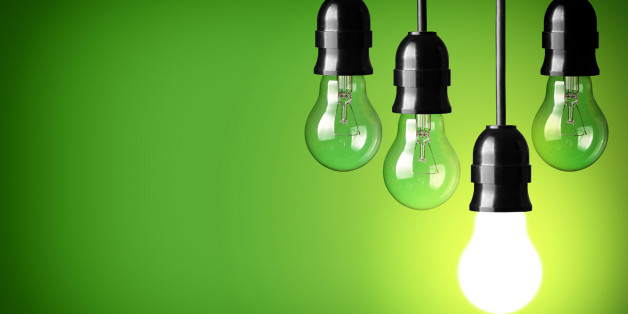 Idea concept on green background