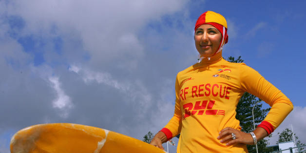 Sydney, AUSTRALIA: Mecca Laa Laa wearing a full body covering known as the 'burqini', prepares for patrol at Sydney's Cronulla beach, 04 February 2007. Australia's first group of Muslim lifesavers hit the sands of Sydney's Cronulla beach, just over a year after mobs of whites attacked Lebanese Australians there in a bid to 'reclaim the beach.' The race riots, the country's worst of modern times, sparked a series of retaliatory attacks in which churches, shops and cars were trashed and left Aust
