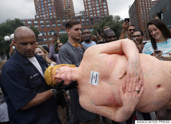 trump statue naked