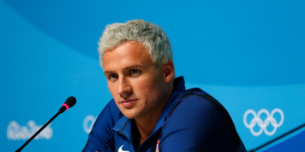 RIO DE JANEIRO, BRAZIL - AUGUST 12: Ryan Lochte of the United States attends a press conference in the Main Press Center on Day 7 of the Rio Olympics on August 12, 2016 in Rio de Janeiro, Brazil. (Photo by Matt Hazlett/Getty Images)