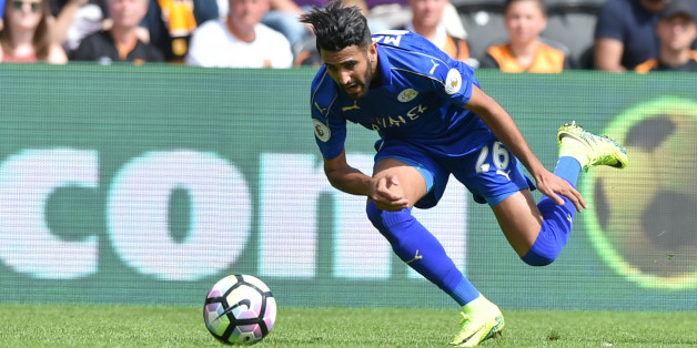 HULL, ENGLAND - AUGUST 13: Riyad Mahrez of Leicester City during the Premier League match between Leicester City and Hull City at KC Stadium on August 13, 2016 in Hull, United Kingdom. (Photo by Plumb Images/Leicester City FC via Getty Images)