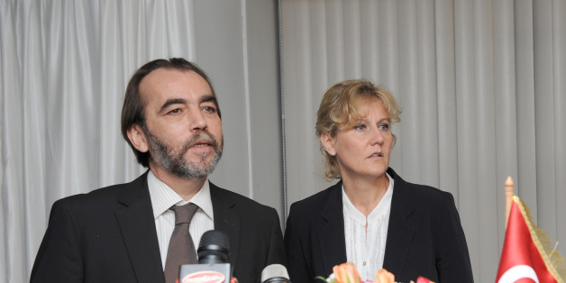 French Minister of Learning and Training, Nadine Morano(R) at a press conference meets with Tunisian Minister of Employment and Vocational Training Aydi Said(L) on May 23, 2011 in Tunis. Morano is on two day official visit to Tunisia. AFP PHOTO / FETHI BELAID (Photo credit should read FETHI BELAID/AFP/Getty Images)