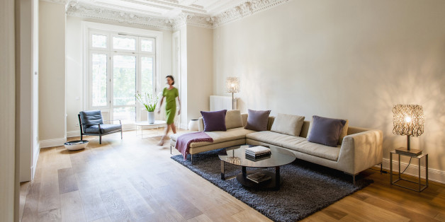 Living room in an old building flat, Hamburg, Germany