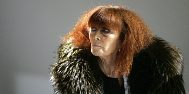 FILE - In this Jan.18 2008 file photo, French fashion designer Sonia Rykiel looks on prior to the presentation of her men's fall/winter 2008-2009 fashion collection presented in Paris. Rykiel, whose relaxed striped sweaters helped liberate women from their stuffy suits and who went on to run a global fashion empire, has died at 86, according to the French president's office. (AP Photo/Thibault Camus, File)