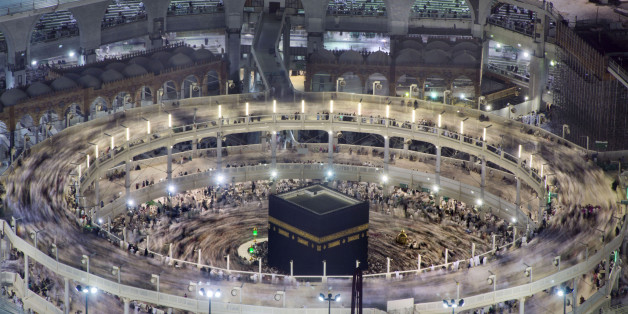 Muslim pilgrims circumambulate the Kaaba, the cubic building at the Grand Mosque, during the minor pilgrimage, known as Umrah, in the Muslim holy city of Mecca, Saudi Arabia, Friday, March 11, 2016. (AP Photo/Amr Nabil)