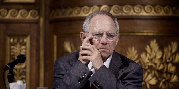 German Minister of Finance Wolfgang Schäuble and Danish Minister for Economic Affairs and the Interior Margrethe Vestager (not seen) during a discussion âShow me the money - welfare and European economiesâ at the University of Copenhagen, Thursday, March 29, 2012. (AP Photo/Polfoto, Mie Brinkmann) DENMARK OUT