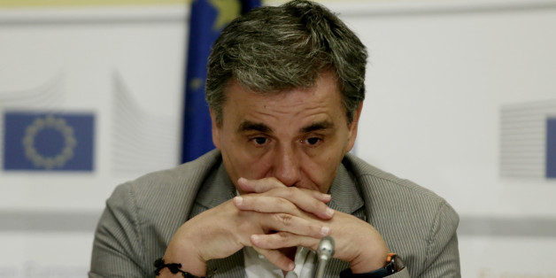 Greek Finance Minister Euclid Tsakalotos during a press conference at the European Commission offices in Athens, Greece on July 18, 2016 (Photo by Panayiotis Tzamaros/NurPhoto via Getty Images)