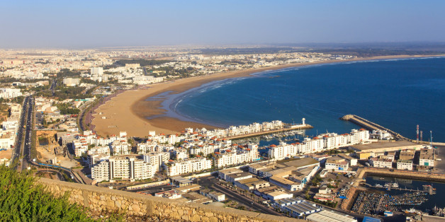 Panorama of Agadir, Morocco. A view from the mountain.