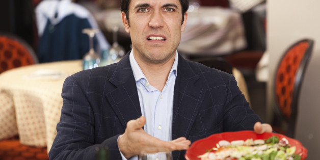 Man complaining for the bad food