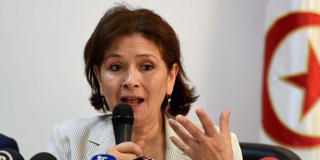 Sihem Ben Sedrine, president of the Forum of Truth and Dignity (FTD) speaks to journalists during a press conference on June 17, 2016 in Tunis, as the deadline for the submission of complaints of abuse under former presidents Habib Bourguiba and Zine El Abidine Ben Ali passed.
Bensedrine reported they had received 65,000 files from the 'victims' of human rights violations in Tunisia between mid-1955 and the end of 2013. / AFP / FETHI BELAID (Photo credit should read FETHI BELAID/AFP/Getty Images)