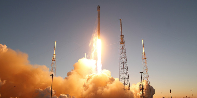 A SpaceX Falcon9 rocket blasts off the launch pad on Wednesday, Feb. 11, 2015, carrying the NOAA's Deep Space Climate Observatory spacecraft