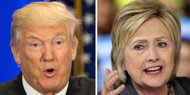 This photo combo of file images shows U.S. presidential candidates Donald Trump, left, and Hillary Clinton. Income inequality has been a rallying cry of the 2016 election, with more Americans turning fearful and angry about a shrinking middle class. Trump has pledged to restore prosperity by ripping up trade deals and using tariffs to return manufacturing jobs from overseas. Clinton has backed a debt-free college option and higher minimum wages to help the middle class. (AP Photo/Mary Altaffer,