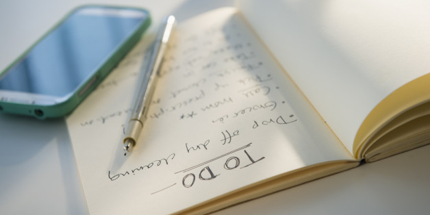 Studio shot of notebook with list of things to do