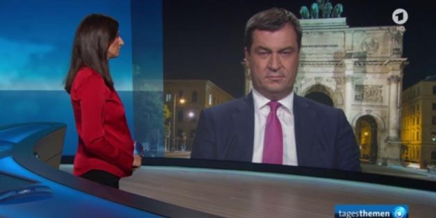 Der bayerischen Finanzminister Markus Söder in den "Tagesthemen"