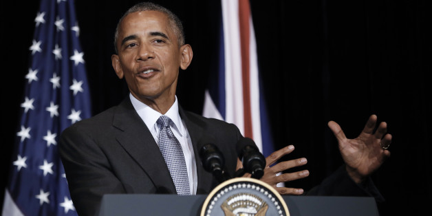 U.S. President Barack Obama speaks during a news conference with British Prime Minister Theresa May after their bilateral meeting in Hangzhou in eastern China's Zhejiang province, Sunday, Sept. 4, 2016, alongside the G20. (AP Photo/Carolyn Kaster)