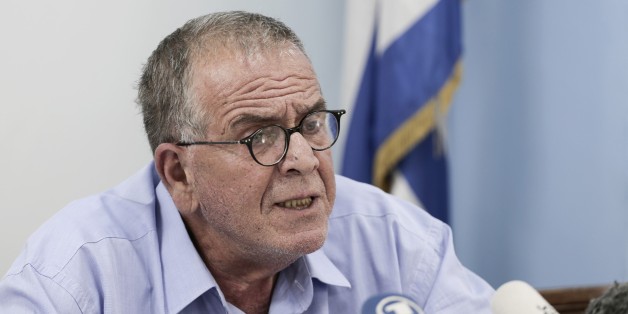 ATHENS, GREECE - AUGUST 23: The deputy minister for immigration policy Yannis Muzalas, Maria Stavropoulou (not seen), Director of the Asylum Service of Greece and Philippe Leclerc (not seen), Representative of the United Nations High Commissioner for Refugees (UNHCR) in Greece hold a press conference in Athens, Greece on August 23, 2016. (Photo by Ayhan Mehmet/Anadolu Agency/Getty Images)