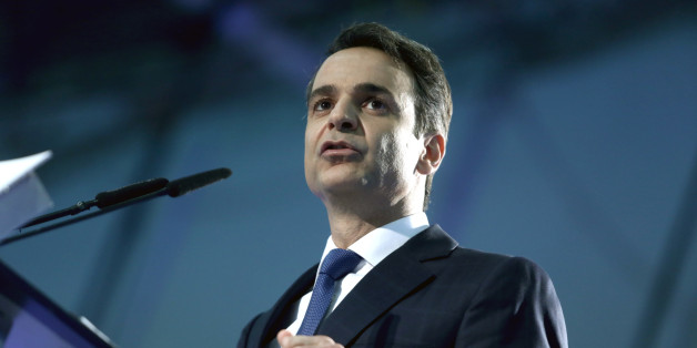ATHENS, GREECE - 2016/04/22: New Democracy President, Kyriakos Mitsotakis addresses delegates and party supporters during the 10th congress of the conservative party. (Photo by Panayiotis Tzamaros/Pacific Press/LightRocket via Getty Images)