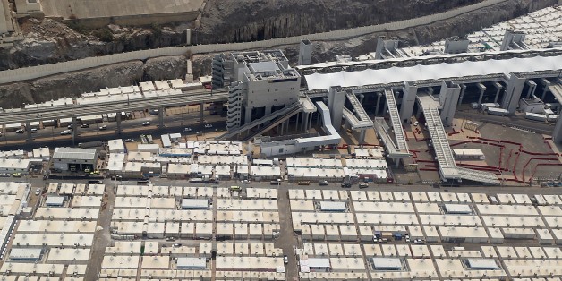 Vue aérienne de la zone de Mina, près de la Mecque où des tentes ont été installées, le 6 septembre 2016