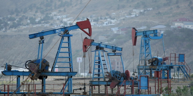A pumpjack lifts crude oil in 20 km from Baku. Azerbaijan, Monday, September 5, 2016 Saudi Arabia opposed the freezing of oil production, about this said today the Minister of Energy, Industry and Mineral Resources of the Kingdom Khalid Al-Falih. (Photo by Danil Shamkin/NurPhoto via Getty Images)