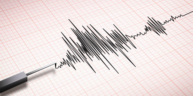 Closeup of a seismograph machine earthquake