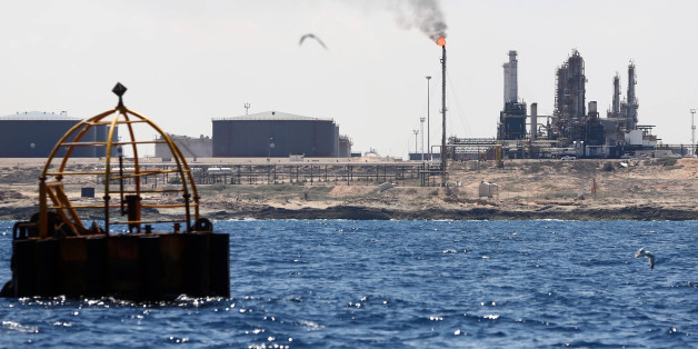 Vue du terminal pétrolier de Zawiya, 22 août 2013