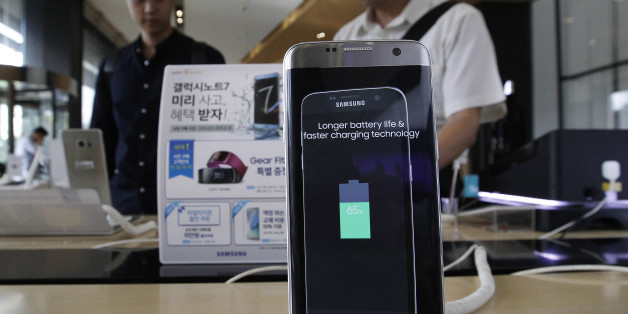 A Samsung Electronics Galaxy Note 7 smartphone is displayed at the headquarters of South Korean mobile carrier KT in Seoul, South Korea, Friday, Sept. 2, 2016. Samsung will issue a global recall of the Galaxy Note 7 smartphone as soon as this weekend after its investigation on explosion claims found batteries were at fault, according to South Korea's Yonhap News. (AP Photo/Ahn Young-joon)