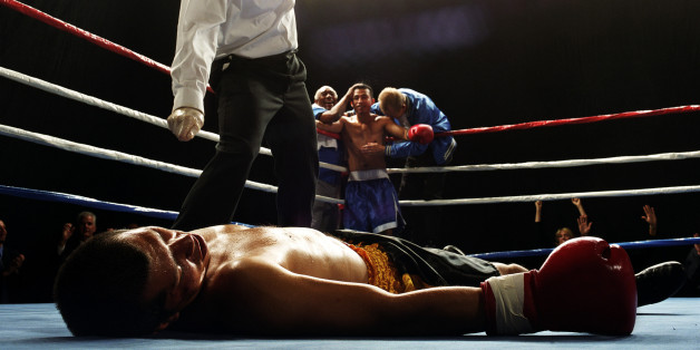 Referee counting him out.