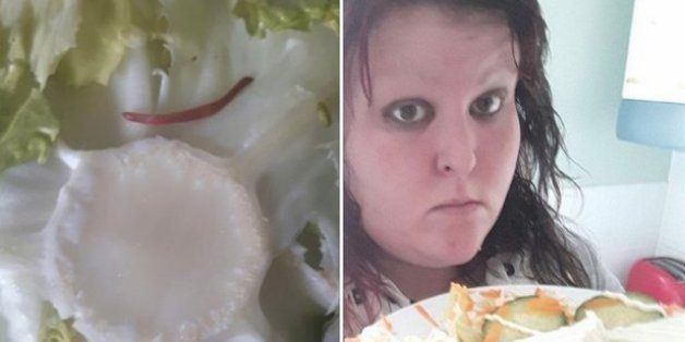 Ein Wurm im Salat löste einen humoristischen Nachrichtenwechsel aus