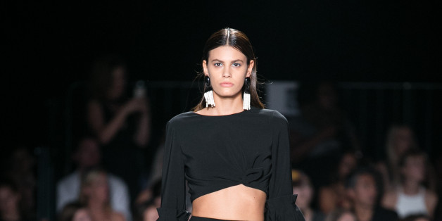 NEW YORK, NY - SEPTEMBER 10: Model walks runway at Christian Siriano - Front Row - September 2016 - New York Fashion Week: The Shows at ArtBeam on September 10, 2016 in New York City. (Photo by Victor Hugo/Patrick McMullan via Getty Images)