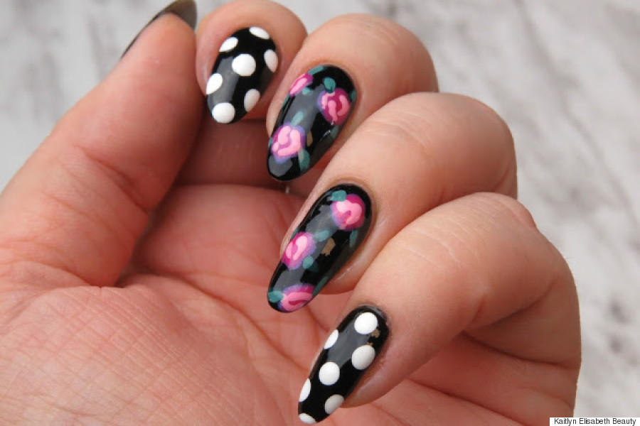 cute rose nail art