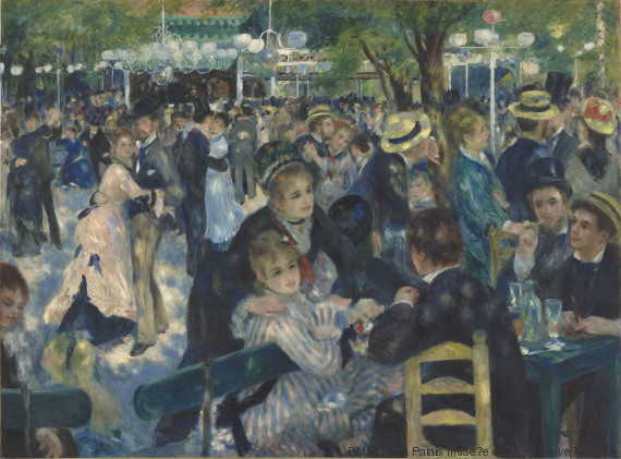Resultado de imagen de parte del cuadro baile en el moulin de la galette).