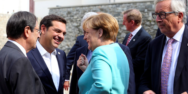 Tsipras, Merkel und Juncker (von li. nach re.) beim EU-Gipfel in Bratislava