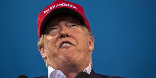 Aug. 21. 2015 Mobile, AL, Republican presidential candidate and business mogul Donald Trump mixes it up with fans at a campaign pep rally in Ladd Peebles Stadium. Over 20 thousand came to the Ladd-Peebles Stadium to attend Trumps campaign pep rally. People were asked not to bring signs. (Photo by Julie Dermansky/Corbis via Getty Images)