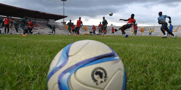 Séance d'entrainement de l'équipe nationale du Gabon au Stade de la Paix à Bouaké, le 3 juin 2016