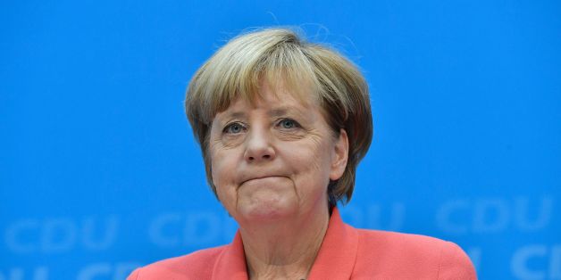 German Chancellor Angela Merkel gives a press conference on September 19, 2016 in Berlin, one day after a regional election.
The Christian Democratic Union (CDU) party was reeling after another stinging poll loss, as an upstart populist party poached votes in a Berlin state election by railing against her liberal refugee policy. / AFP / John MACDOUGALL (Photo credit should read JOHN MACDOUGALL/AFP/Getty Images)