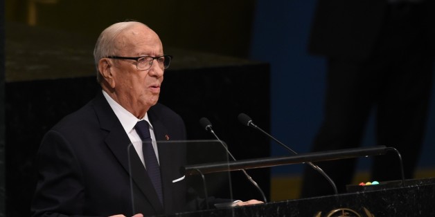 Béji Caïd Essebsi, President of Tunisia addresses the 71st session of the United Nations General Assembly at the UN headquarters in New York on September 20, 2016. / AFP / TIMOTHY A. CLARY (Photo credit should read TIMOTHY A. CLARY/AFP/Getty Images)