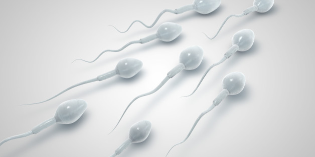 Frozen spermatozoon. 3D illustration of the sperm swimming to the ovule on white background. Minimalistic. Sperm Bank.