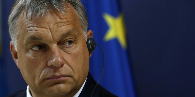 Hungary's Prime Minister Viktor Orban listens to a question during a press conference after talks with his Serbian counterpart Aleksandar Vucic in Belgrade, Serbia, Monday, Sept. 5, 2016. Orban arrived on a one-day visit to Serbia. (AP Photo/Darko Vojinovic)