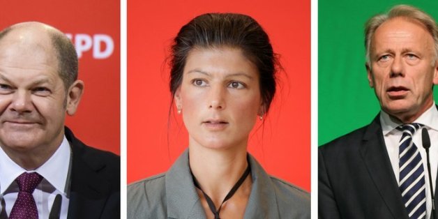 Olaf Scholz, Sahra Wagenknecht und Jürgen Trittin