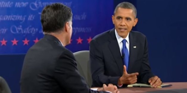 Barack Obama face à Mitt Romney en 2012.